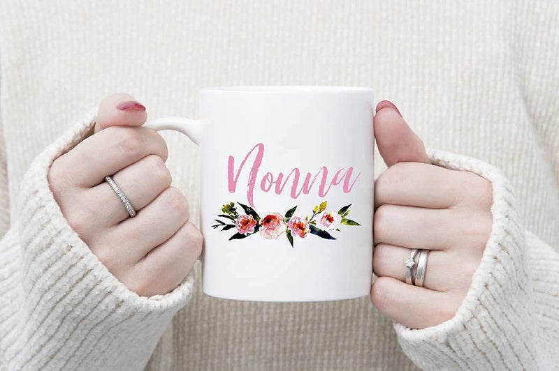 HasdonHill Hasdon-Hill Floral Nonna Coffee Mug, Mother's Day Gift for Italian Grandma, 11 oz White - Image 4